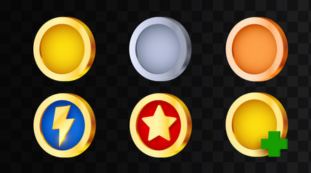 Coin icons set for game development. Money or prize concept.のイラスト素材