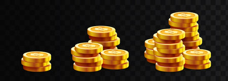Stack of golden coins.のイラスト素材