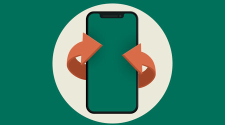 Smartphone with arrows. Money back, cashback or online shopping concept.のイラスト素材