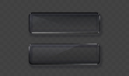 Glass Button frame, transparent background. Vector illustrationのイラスト素材