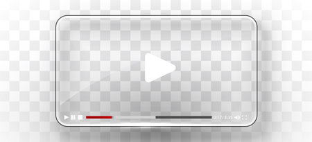 Transparent glass video player template for web and mobile apps.のイラスト素材