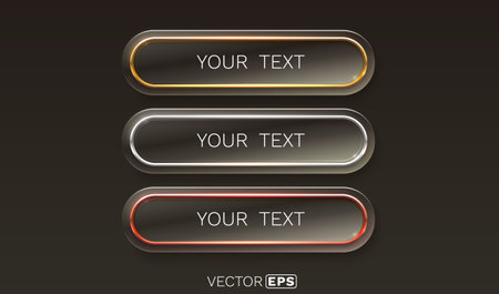 Button frame label, gold, silver and bronze, event bar casino, show signboard. Vector illustrationのイラスト素材