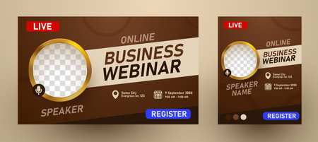 Modern Online Business Webinar Template for Virtual Eventsのイラスト素材
