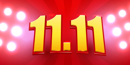 Vibrant 11.11 Global Shopping Festival Promotion. Eye-catching banner for big sales and discounts.