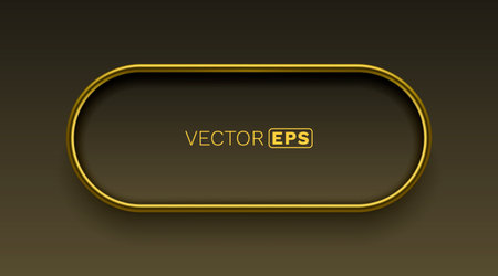 Elegant Golden Oval Frame on Dark Background. Modern Metallic Banner Template.のイラスト素材