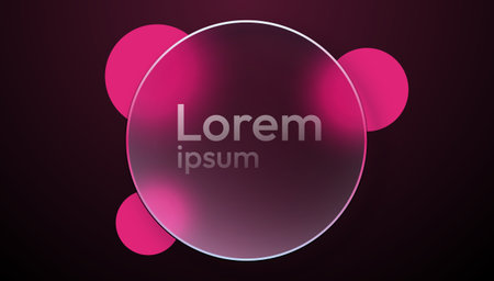 Modern glassmorphism frame with on a dark background.のイラスト素材