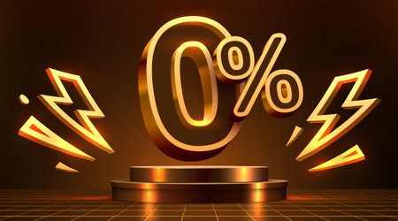 Electrifying Neon 0 Symbol on Stage.のイラスト素材