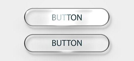 Modern glass button set. Modern glass button set. Liquid Glass.