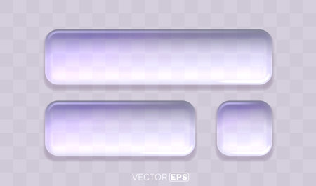 Modern Glass button frame UI elements transparent buttons with glossy effect.のイラスト素材