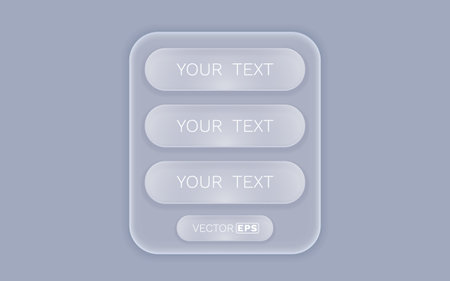 Modern menu UI buttons with YOUR TEXT placeholder.のイラスト素材