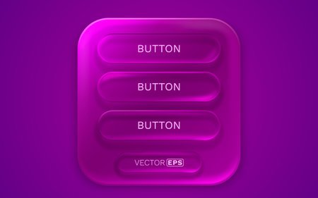 Stylish menu buttons on a vibrant purple background.のイラスト素材