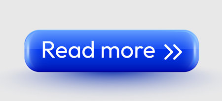 Glossy blue Read more 3D button. Perfect for web design and user interfaces.のイラスト素材