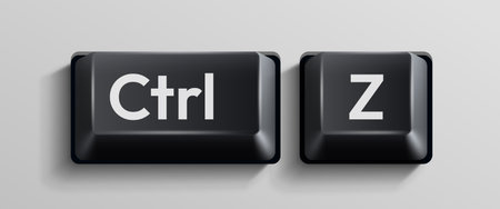Close-up of Ctrl and Z keyboard keys, symbolizing the undo command.のイラスト素材
