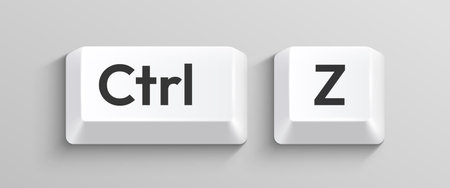 Close-up of Ctrl and Z keyboard keys, symbolizing the undo command.のイラスト素材