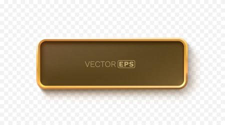 Golden rectangular banner with rounded corners.のイラスト素材