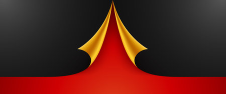 Elegant Christmas tree shape formed by curled black paper background.のイラスト素材