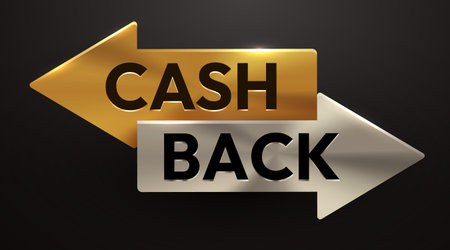 Cash Back concept with elegant metallic arrows.