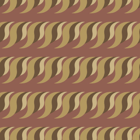 A pattern of brown and tan waves with a red background. The pattern is made up of triangles and has a sense of movementのイラスト素材