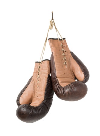 Vintage old boxing glovesの写真素材