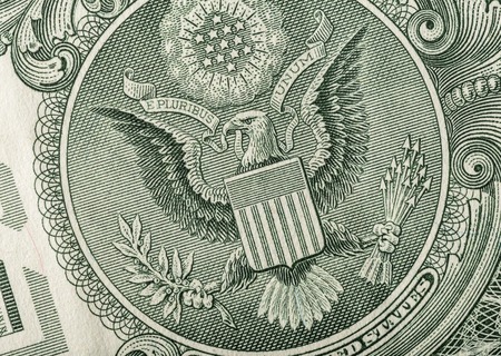 Dollar eagle banknote. Close up. Macro photo.の写真素材