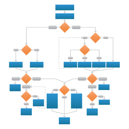 Clean Flowchart with Soft Gradientsのイラスト素材