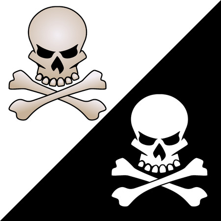 Skull and crossed bones vector logo illustrationのイラスト素材