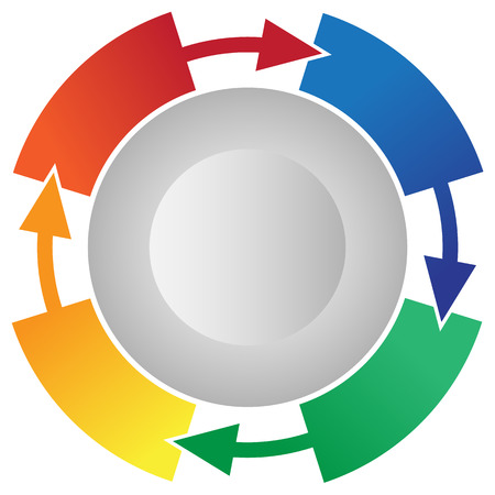 4 Step Process Flow Circling Arrows Info-graphic Vectorのイラスト素材