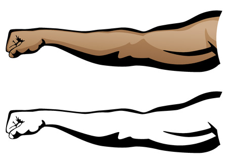 Muscular Arm Extended Fist Punch Vector Illustrationのイラスト素材