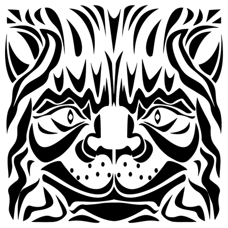 Ornamental Cat's Head Vector Illustrationのイラスト素材