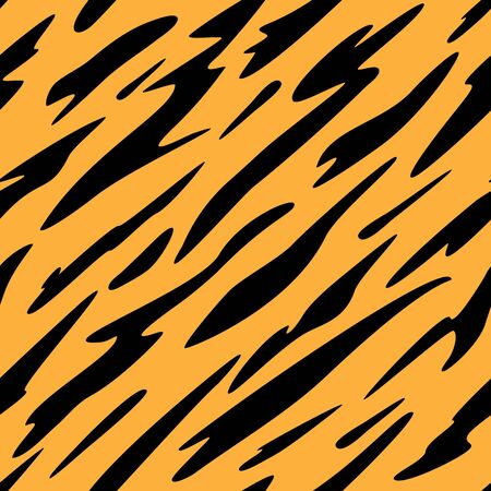 Abstract Black and Orange Stripes Seamless Repeating Pattern Vector Illustrationのイラスト素材