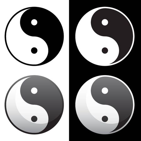 Yin Yang Symbol Isolated Vector Illustrationのイラスト素材