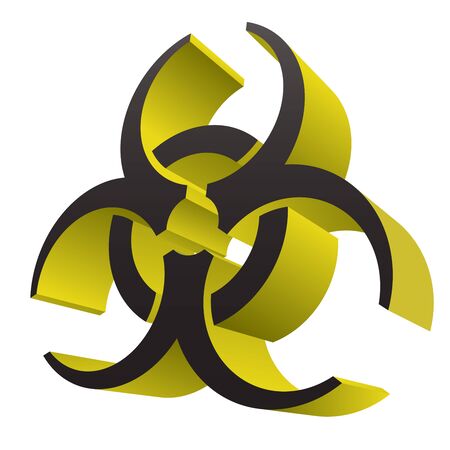 Biohazard Health Medical Warning 3D Symbol Isolated Vector Illustrationのイラスト素材