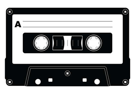 Retro Cassette Tape Isolated Vector Illustrationのイラスト素材
