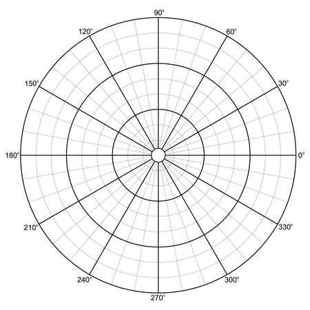 Polar Grid with Concentric Circles Diagram Chart Isolated Vector Illustrationのイラスト素材