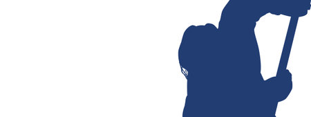 The figure of a hockey player in motion on a white background. Sports illustration with space for text placement, promotions, advertising, promotions, etc.のイラスト素材