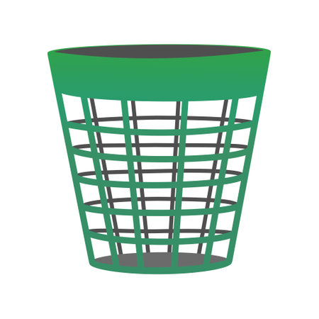 Plastic trash can. Clipart. Isolated trash bin on a white background. vector illustration.のイラスト素材