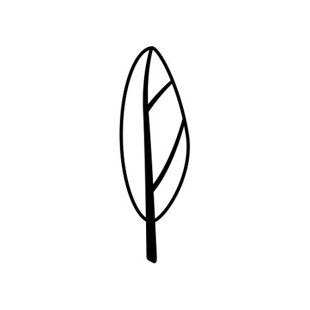 Black silhouette of a tree. Clipart. isolated element.のイラスト素材