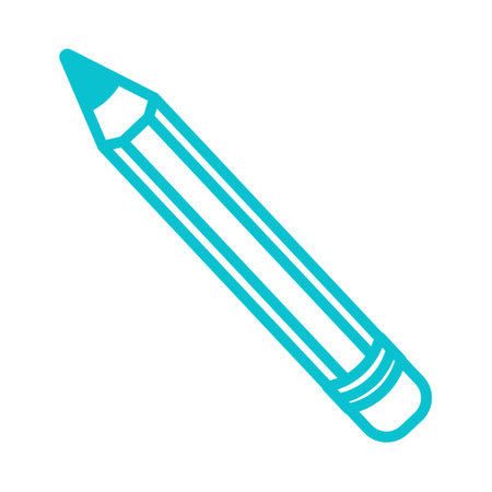 Pencil. School illustration in blue tones. icon. Clipart. isolated element.のイラスト素材