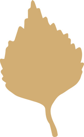 Withered poplar leaf. Clipart. Clipart. Isolated element.のイラスト素材