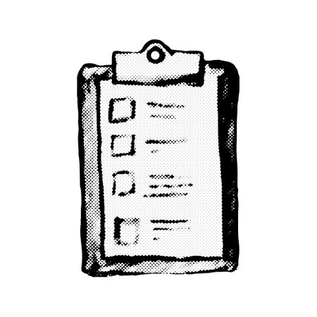 Tablet sketch. Doodle vector illustration of hand drawn tablet icon. Clipart. Isolated black element on white background.のイラスト素材