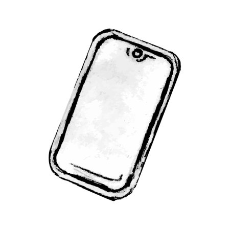 Phone icon in doodle style. Hand made sketch phone. Clipart. Isolated black element on white background.のイラスト素材