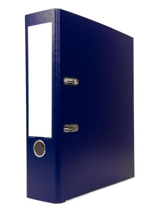 a blue ring binder isolated on whiteの写真素材