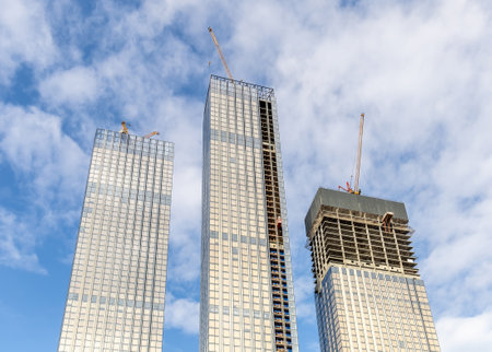 Three skyscrapers of the Capital Towers residential complex. Completion of the construction of...