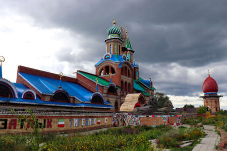 Colorful temple of All Religions in Kazan Tatarstan Russiaの写真素材