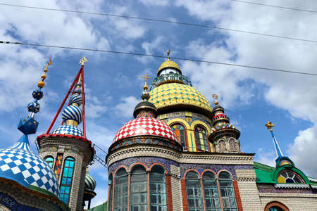 Colorful temple of All Religions in Kazan Tatarstan Russiaの写真素材
