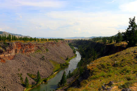 Chuluut River Canyon in Mongoliaの写真素材