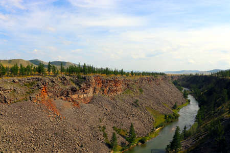 Chuluut River Canyon in Mongoliaの写真素材