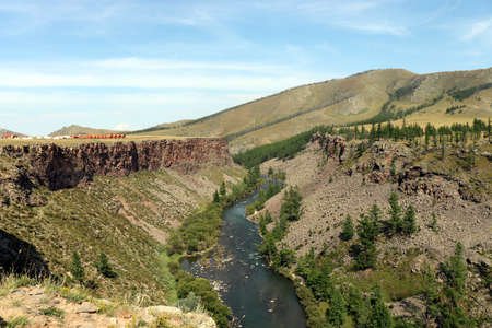 Chuluut River Canyon in Mongoliaの写真素材