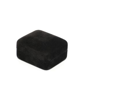 Closed black ring box isolatede on white.の写真素材