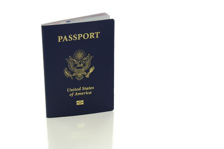 US Passport isolated on white with clipping pathの写真素材